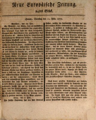 Neue europäische Zeitung Dienstag 11. Februar 1777