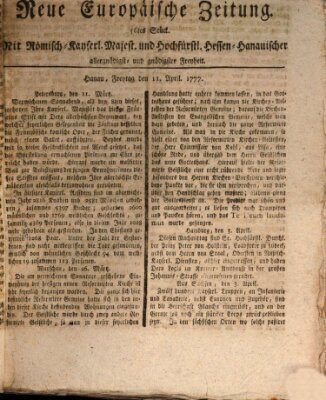 Neue europäische Zeitung Freitag 11. April 1777