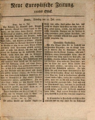 Neue europäische Zeitung Dienstag 15. Juli 1777