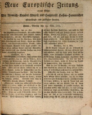 Neue europäische Zeitung Montag 24. November 1777