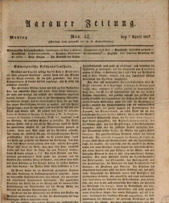 Aarauer Zeitung Montag 7. April 1817