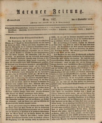 Aarauer Zeitung Samstag 6. September 1817