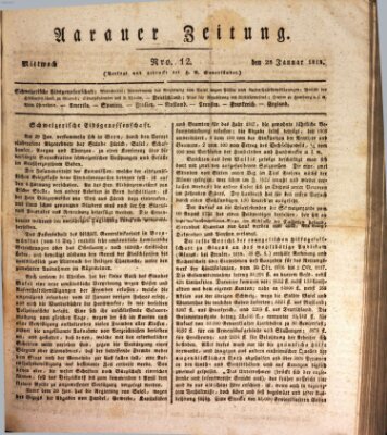 Aarauer Zeitung Mittwoch 28. Januar 1818