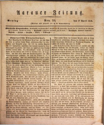 Aarauer Zeitung Montag 27. April 1818