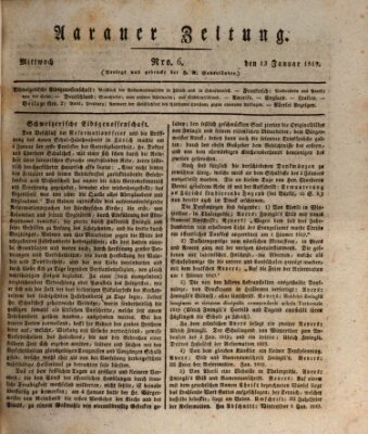 Aarauer Zeitung Mittwoch 13. Januar 1819