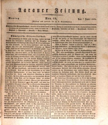 Aarauer Zeitung Montag 7. Juni 1819