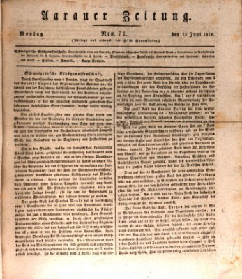 Aarauer Zeitung Montag 14. Juni 1819