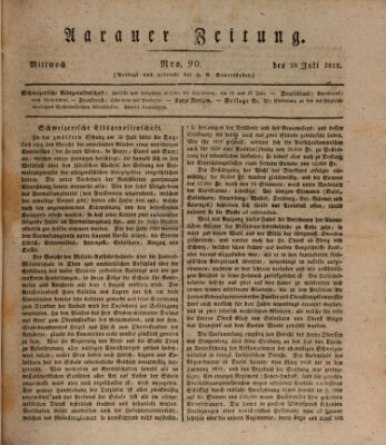 Aarauer Zeitung Mittwoch 28. Juli 1819