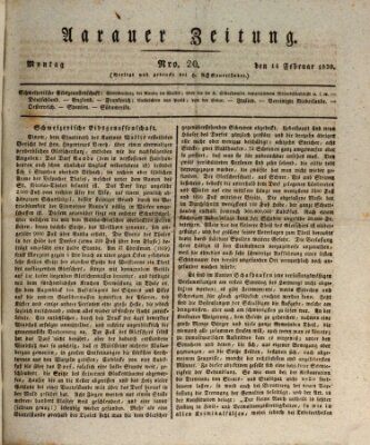 Aarauer Zeitung Montag 14. Februar 1820