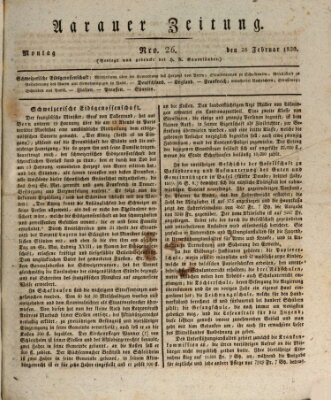 Aarauer Zeitung Montag 28. Februar 1820