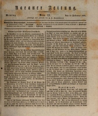 Aarauer Zeitung Montag 12. Februar 1821