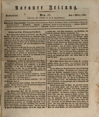 Aarauer Zeitung Samstag 3. März 1821
