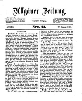 Allgäuer Zeitung Dienstag 27. Januar 1863