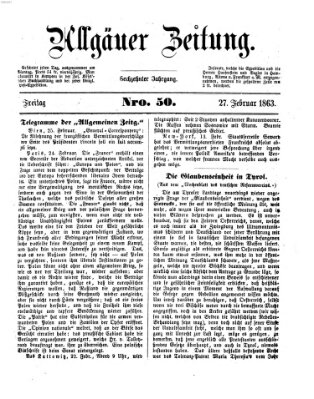 Allgäuer Zeitung Freitag 27. Februar 1863