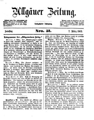 Allgäuer Zeitung Samstag 7. März 1863
