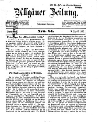 Allgäuer Zeitung Donnerstag 9. April 1863