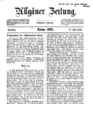 Allgäuer Zeitung Sonntag 17. Mai 1863