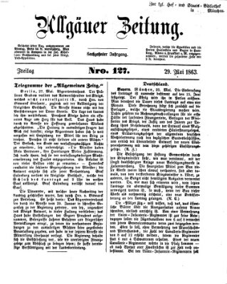 Allgäuer Zeitung Freitag 29. Mai 1863
