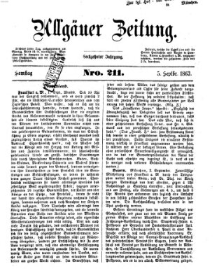 Allgäuer Zeitung Samstag 5. September 1863