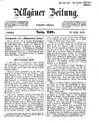 Allgäuer Zeitung Sonntag 18. Oktober 1863