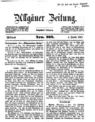Allgäuer Zeitung Mittwoch 4. November 1863