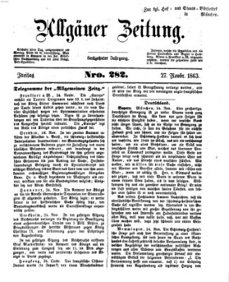 Allgäuer Zeitung Freitag 27. November 1863