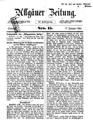 Allgäuer Zeitung Sonntag 17. Januar 1864