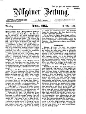Allgäuer Zeitung Dienstag 3. Mai 1864