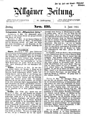 Allgäuer Zeitung Freitag 3. Juni 1864
