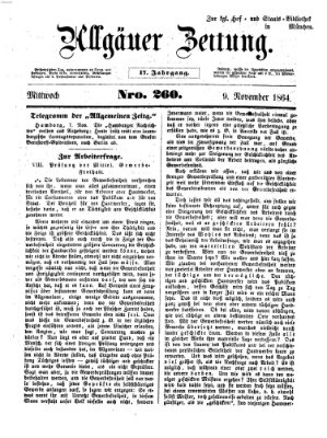 Allgäuer Zeitung Mittwoch 9. November 1864