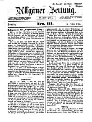 Allgäuer Zeitung Montag 15. Mai 1865