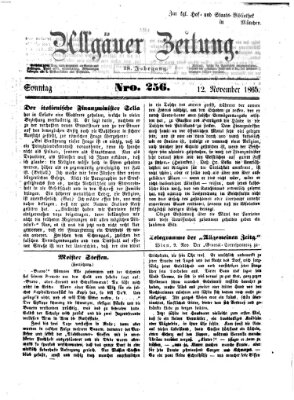 Allgäuer Zeitung Sonntag 12. November 1865