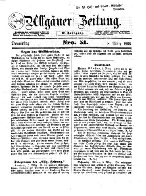 Allgäuer Zeitung Donnerstag 8. März 1866