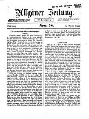 Allgäuer Zeitung Sonntag 8. April 1866