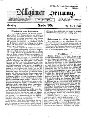 Allgäuer Zeitung Samstag 28. April 1866