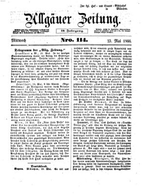 Allgäuer Zeitung Mittwoch 23. Mai 1866