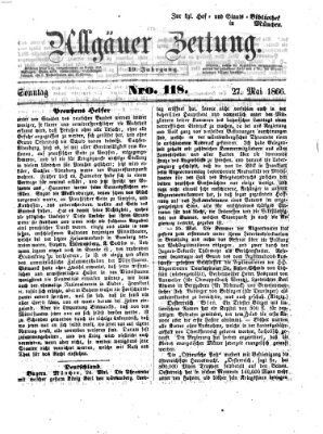 Allgäuer Zeitung Sonntag 27. Mai 1866
