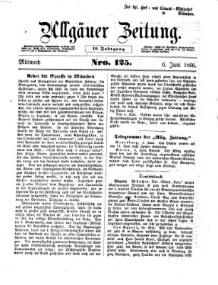 Allgäuer Zeitung Mittwoch 6. Juni 1866
