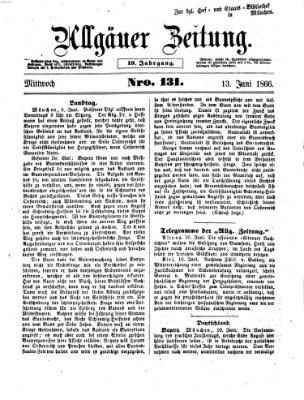 Allgäuer Zeitung Mittwoch 13. Juni 1866