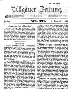 Allgäuer Zeitung Freitag 7. September 1866