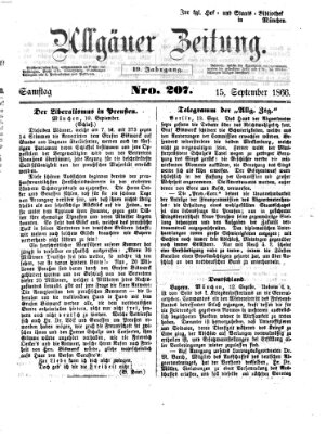 Allgäuer Zeitung Samstag 15. September 1866