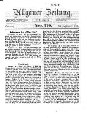 Allgäuer Zeitung Sonntag 30. September 1866