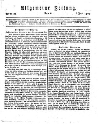 Allgemeine Zeitung Sonntag 6. Januar 1799