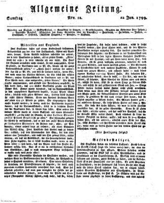 Allgemeine Zeitung Samstag 12. Januar 1799