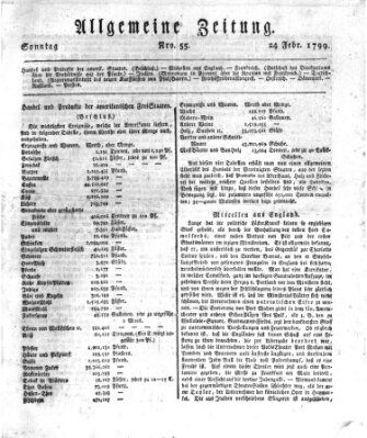 Allgemeine Zeitung Sonntag 24. Februar 1799