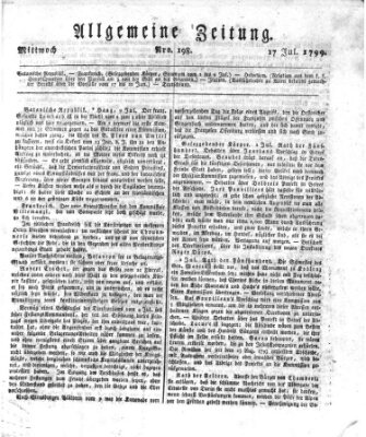Allgemeine Zeitung Mittwoch 17. Juli 1799