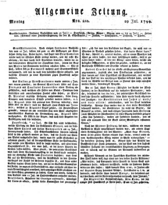 Allgemeine Zeitung Montag 29. Juli 1799