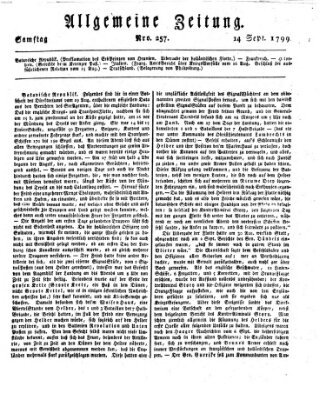 Allgemeine Zeitung Samstag 14. September 1799