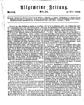 Allgemeine Zeitung Montag 30. Dezember 1799