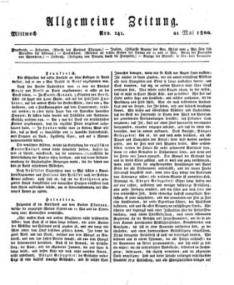Allgemeine Zeitung Mittwoch 21. Mai 1800